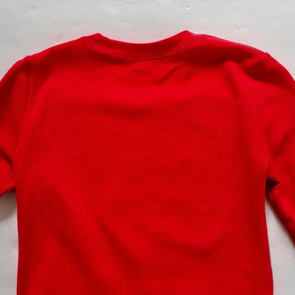 Jumping Beans Boys T-Shirt Mickey Mouse Red Long Sleeve Waffle Thermal Size 8
